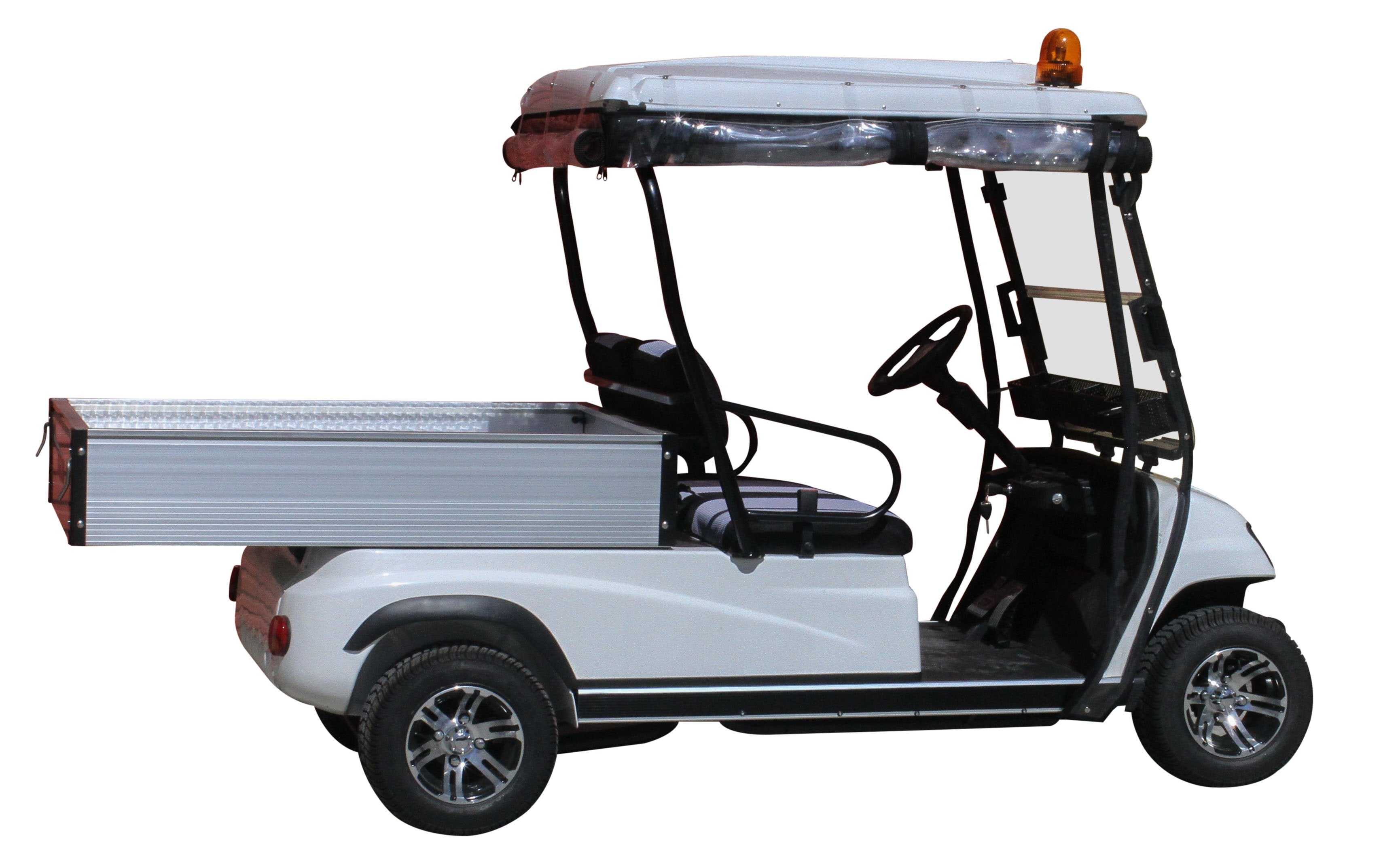 Side Photo White ECAR LT-A2.AH2 - 2 Seat Utility Electric Cart Buggy Rear Tray Transport
