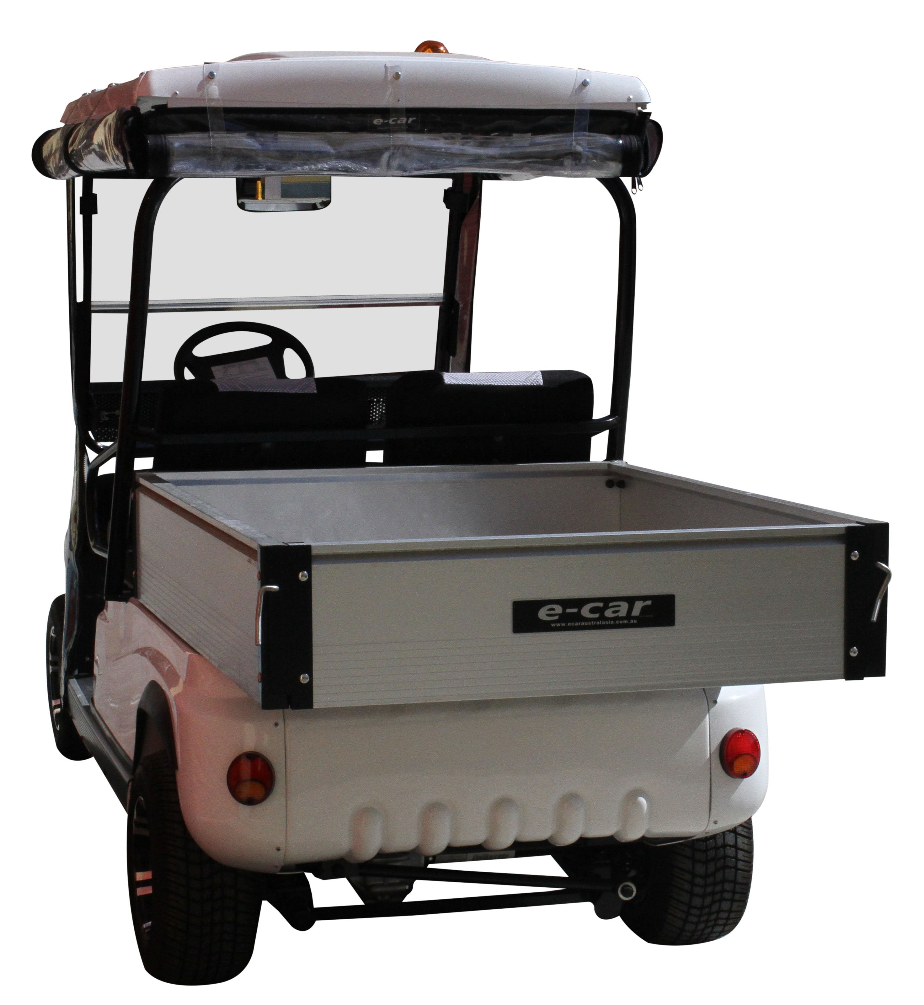 Rear Tray Photo White ECAR LT-A2.AH2 - 2 Seat Utility Electric Cart Buggy Rear Tray Transport