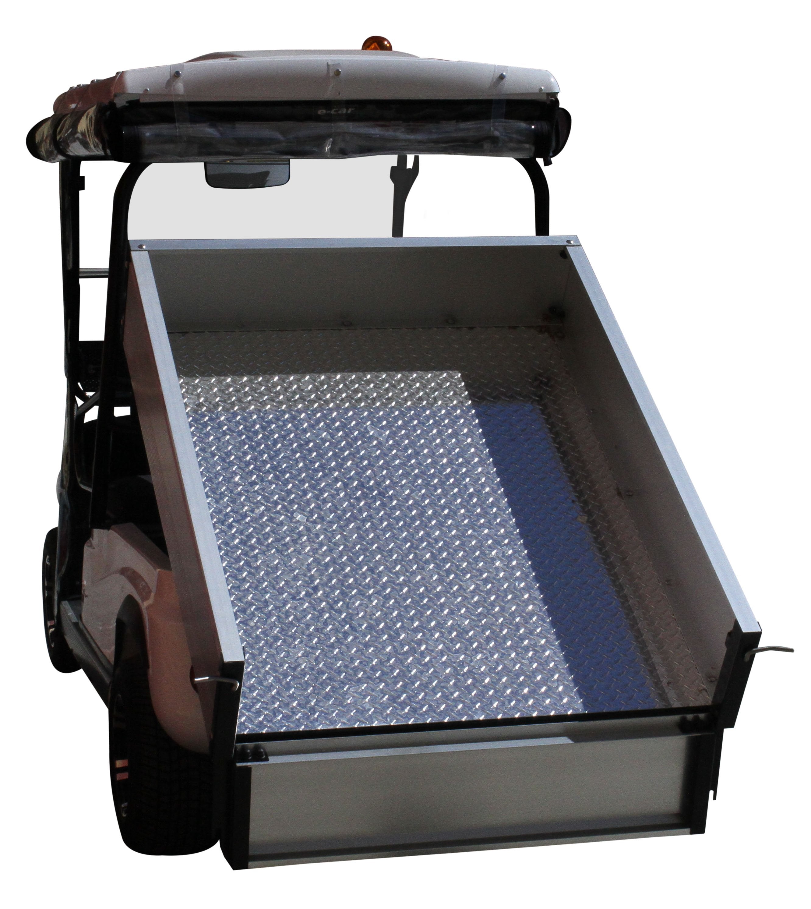 Rear Photo Tipper Tray White ECAR LT-A2.AH2 - 2 Seat Utility Electric Cart Buggy Rear Tray Transport