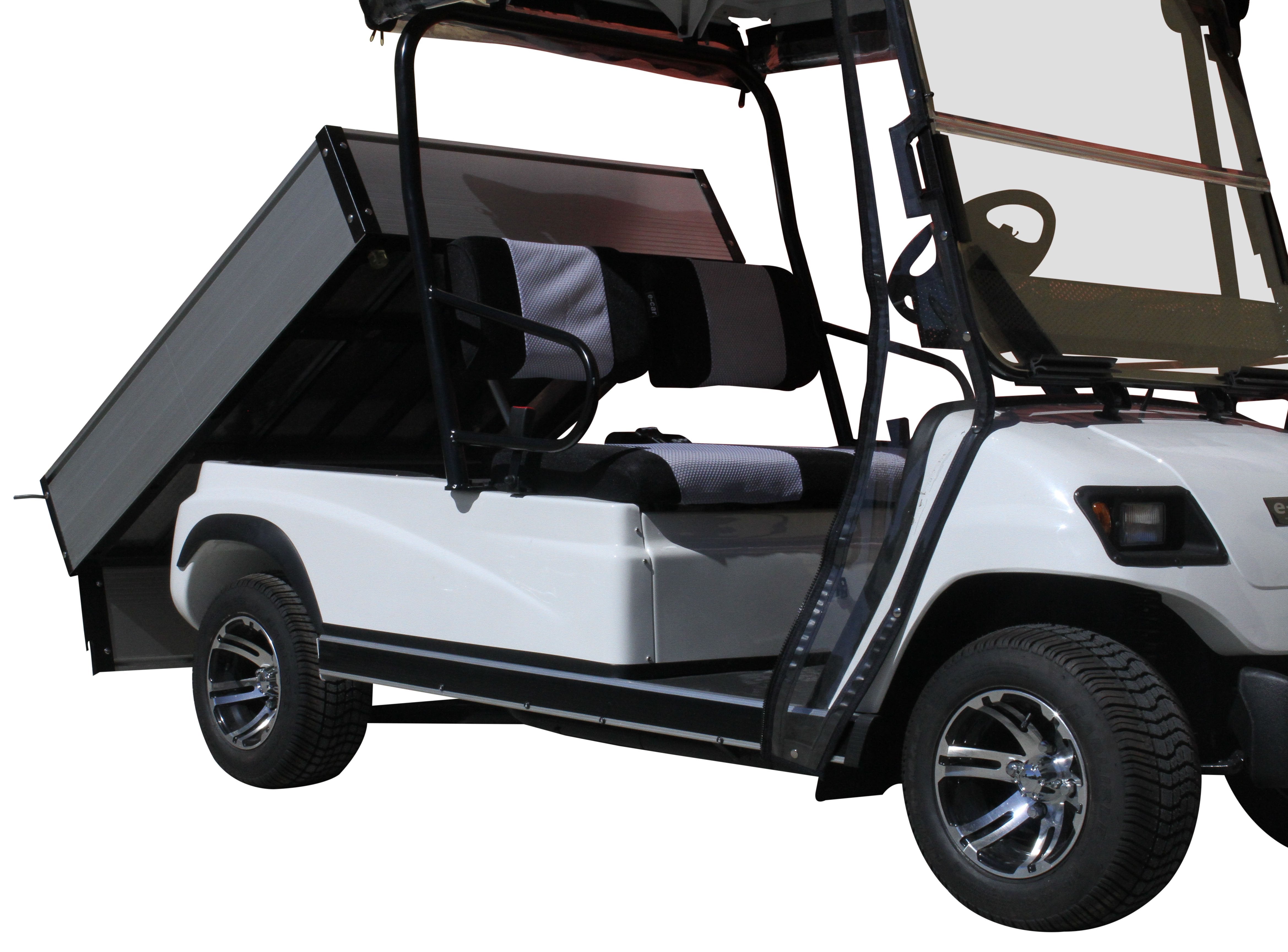 Side Photo White ECAR LT-A2.AH2 - 2 Seat Utility Electric Cart Buggy Rear Tray Transport